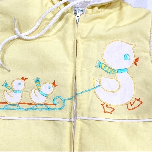 Vintage Tiny Tots Yellow Ducky Duck Toddler Snow Suit - Picture 2 of 8